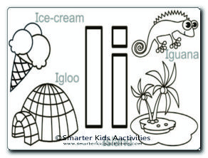 Letter I Colouring Pages-05