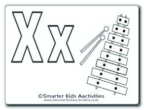 Letter X Colouring Pages-03