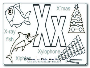 Letter X Colouring Pages-05