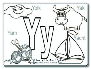 Letter Y Colouring Pages-05