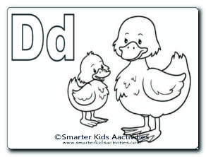 Letter D Colouring Pages | Smarter Kids Activities