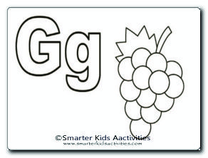 Letter G Colouring Pages | Smarter Kids Activities