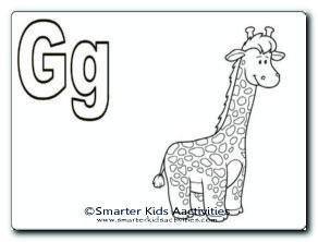 Letter G Colouring Pages | Smarter Kids Activities