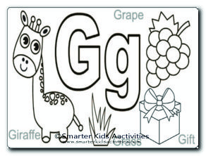 Letter G Colouring Pages - Smarter Kids Activities