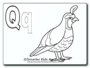 Letter Q Colouring Pages | Smarter Kids Activities