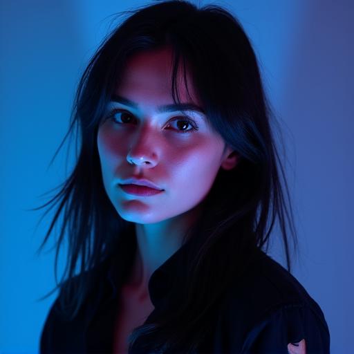 Portrait of Elara, an electronic music artist.